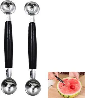 2 Pack Melon Baller Scoop,Stainless Steel Double Ended Headed Fruit Ice Cream Ball Spoon,DIY Fruit Platter Ball Tool Scooper for Watermelon/Ice Cream/Fruits/Meatball/Sorbet 2 Pack Melon Baller Scoop,Stainless Steel Double Ended Headed Fruit Ice Cream Ball Spoon,DIY Fruit Platter Ball Tool Scooper for Watermelon/Ice Cream/Fruits/Meatball/Sorbet