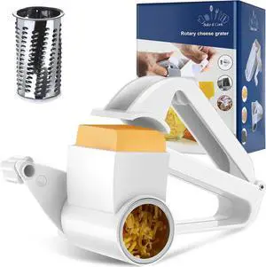 Boao Rotary Cheese Grater, Manual Handheld Cheese Grater, White, 1 Drum Boao Rotary Cheese Grater, Manual Handheld Cheese Grater, White, 1 Drum
