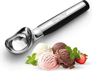 Spring Chef Heavy Duty Metal Ice Cream Scoop with Soft Grip Handle, Black Spring Chef Heavy Duty Metal Ice Cream Scoop with Soft Grip Handle, Black