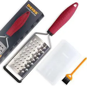 Deiss PRO Coarse Grater & Hand Held Cheese Grater - Sharp Stainless Steel Blades, Non-Slip Handle, Small Cheese Grater for Kitchen, Shredder, Dishwasher Safe Deiss PRO Coarse Grater & Hand Held Cheese Grater - Sharp Stainless Steel Blades, Non-Slip Handle, Small Cheese Grater for Kitchen, Shredder, Dishwasher Safe