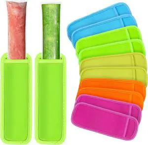 MAQIHAN Popsicle Holders for Kids - Reusable Ice Pop Sleeves Colorful 10 PC MAQIHAN Popsicle Holders for Kids - Reusable Ice Pop Sleeves Colorful 10 PC