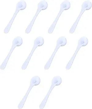 10Pack Teaspoon Measuring Spoons - Bulk Plastic Scoops for Coffee, Spice Jars - Accurate Measure for Cooking and Baking - 5 ml Capacity 10Pack Teaspoon Measuring Spoons - Bulk Plastic Scoops for Coffee, Spice Jars - Accurate Measure for Cooking and Baking - 5 ml Capacity