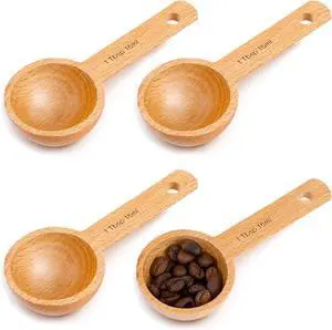 4 Packs Small Tablespoon Measuring Scoops for Canisters, 1 Tablespoon/ 15ml Small Sugar Scoop Wooden Coffee Measuring Scoops for Home Kitchen Ground Coffee Tea Sugar Jars Canisters 4 Packs Small Tablespoon Measuring Scoops for Canisters, 1 Tablespoon/ 15ml Small Sugar Scoop Wooden Coffee Measuring Scoops for Home Kitchen Ground Coffee Tea Sugar Jars Canisters