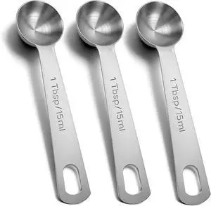1 Tablespoon Measuring Spoon, 3PCS Stainless Steel Single Measuring Spoon, 3 Tsp/1 Tbsp Marked, Durable Rust Resistant Metal for Cooking Baking Coffee Sugar (Silver, 15 Ml) 1 Tablespoon Measuring Spoon, 3PCS Stainless Steel Single Measuring Spoon, 3 Tsp/1 Tbsp Marked, Durable Rust Resistant Metal for Cooking Baking Coffee Sugar (Silver, 15 Ml)