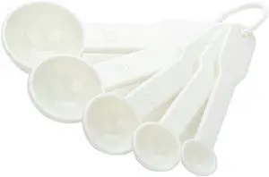 5 in 1 White Plastic 1g 2.5g 5g 10g 15g Measuring Spoons Set Kitchen Baking Tools 5 in 1 White Plastic 1g 2.5g 5g 10g 15g Measuring Spoons Set Kitchen Baking Tools
