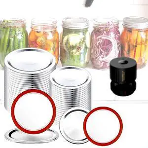 48PCS Mason Jar Lids for Wide and Regular Mouth Jars, No Date Reminder, Compatible with Electric Vacuum Sealers, Vacuum Seal Mason Jar Lids Only 48PCS Mason Jar Lids for Wide and Regular Mouth Jars, No Date Reminder, Compatible with Electric Vacuum Sealers, Vacuum Seal Mason Jar Lids Only