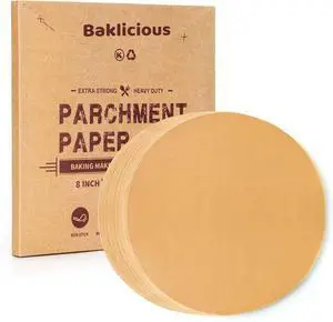 Baklicious 8inch 250pcs Unbleached Non-Stick Parchment Paper Rounds Baklicious 8inch 250pcs Unbleached Non-Stick Parchment Paper Rounds