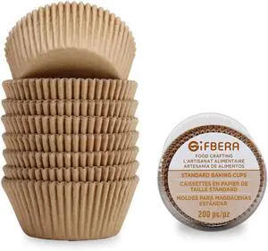 Gifbera Unbleached Parchment Paper Cupcake Liners Muffin Cups Standard Size - Greaseproof Natural Paper Baking Cups, Non-stick, Odorless, Perfect for any occasion, 200-Count Gifbera Unbleached Parchment Paper Cupcake Liners Muffin Cups Standard Size - Greaseproof Natural Paper Baking Cups, Non-stick, Odorless, Perfect for any occasion, 200-Count