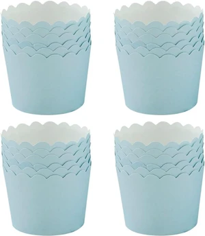 GSHLLO 50 Pcs Scalloped Edge Cupcake Liners Cute Muffin Baking Cups Wedding Cupcake Wrappers Cookie Dessert Paper Cups Small Baby Shower Cake Cases for Birthday Party Blue GSHLLO 50 Pcs Scalloped Edge Cupcake Liners Cute Muffin Baking Cups Wedding Cupcake Wrappers Cookie Dessert Paper Cups Small Baby Shower Cake Cases for Birthday Party Blue