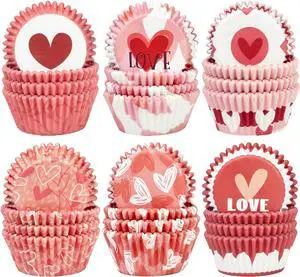 qiqee Valentine Cupcake Liners, 300 Count, Standard Size qiqee Valentine Cupcake Liners, 300 Count, Standard Size