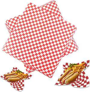 100 Sheets Checkered Dry Waxed Deli Paper Sheets, Paper Liners for Plastic Food Basket, Wrapping Bread and Sandwiches (Red) 100 Sheets Checkered Dry Waxed Deli Paper Sheets, Paper Liners for Plastic Food Basket, Wrapping Bread and Sandwiches (Red)