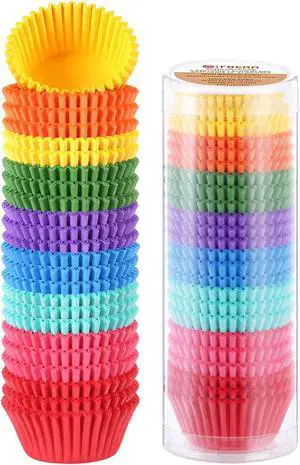 Gifbera Colored Mini Paper Cupcake Liners Vibrant Muffin Baking Cups 400-Count Gifbera Colored Mini Paper Cupcake Liners Vibrant Muffin Baking Cups 400-Count