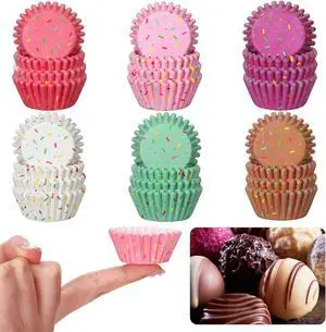 Funtery 600 Pack Mini Baking Cups Cupcake Liner Candy Making,Colorful Funtery 600 Pack Mini Baking Cups Cupcake Liner Candy Making,Colorful