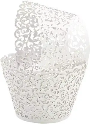 100pcs Cupcake Wrappers Artistic Bake Cake Paper Cups Little Vine Lace Laser Cut Liner Baking Cup Muffin Case Trays for Wedding Party Birthday Decoration (White) 100pcs Cupcake Wrappers Artistic Bake Cake Paper Cups Little Vine Lace Laser Cut Liner Baking Cup Muffin Case Trays for Wedding Party Birthday Decoration (White)