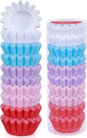 Caperci Heavy Duty Mini Cupcake Liners Rainbow Bright Small Baking Cups Caperci Heavy Duty Mini Cupcake Liners Rainbow Bright Small Baking Cups