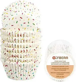Candy White Cupcake Liners - Gifbera Standard Baking Cups Odorless Greaseproof Paper Muffin Wrappers, Pack of 200 Candy White Cupcake Liners - Gifbera Standard Baking Cups Odorless Greaseproof Paper Muffin Wrappers, Pack of 200