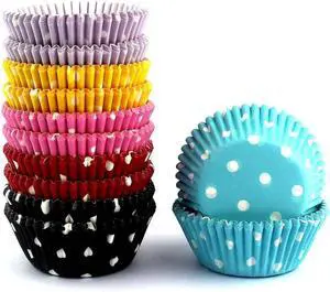 300 Pcs Rainbow Mini Polka Dots Cupcake Liners Paper Baking Cups 300 Pcs Rainbow Mini Polka Dots Cupcake Liners Paper Baking Cups