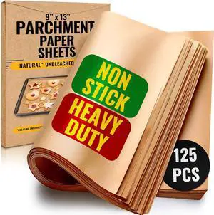 125 Pcs 9x13" Parchment Paper Sheets by Baker's Signature 125 Pcs 9x13" Parchment Paper Sheets by Baker's Signature