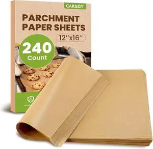 CAREGY 240Pcs Unbleached Parchment Paper Sheets, 12 x 16 Inch CAREGY 240Pcs Unbleached Parchment Paper Sheets, 12 x 16 Inch