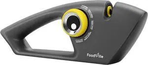 FoodVille 5 in 1 Knife Sharpener with 5 Stages including Tungsten, Diamond, Ceramic for Scissors and All Kinds of Kitchen Knives with Straight and Serrated Blades FoodVille 5 in 1 Knife Sharpener with 5 Stages including Tungsten, Diamond, Ceramic for Scissors and All Kinds of Kitchen Knives with Straight and Serrated Blades