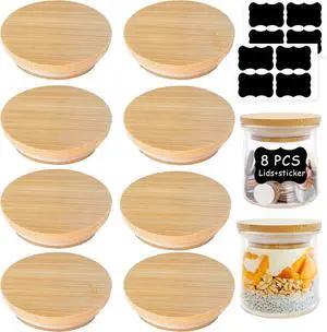 Oui Yogurt Jar Lids - 8 Pack Oui Lids-Natural Bamboo Wood with Silicone Sealing Rings and Oui Yogurt Bottle Label, For 5 Oz Oui Yogurt Jars Oui Yogurt Jar Lids - 8 Pack Oui Lids-Natural Bamboo Wood with Silicone Sealing Rings and Oui Yogurt Bottle Label, For 5 Oz Oui Yogurt Jars