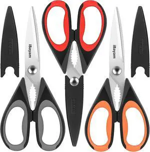 iBayam 3-Pack 8.7" Kitchen Scissors All Purpose Heavy Duty Shears w/Sheath iBayam 3-Pack 8.7" Kitchen Scissors All Purpose Heavy Duty Shears w/Sheath