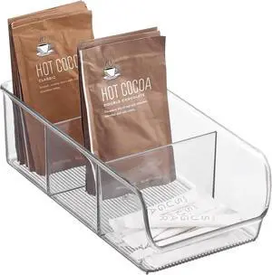 iDesign Stackable 3-Section Divided Storage Bin, Clear iDesign Stackable 3-Section Divided Storage Bin, Clear