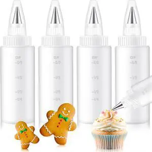 4 Pcs Squeeze Icing Bottles for Cookie Decorating,4 oz 4 Pcs Squeeze Icing Bottles for Cookie Decorating,4 oz