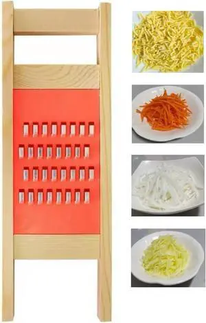 Korean Carrot Grater, Wooden Vegetable Grater with Hand Guard, 4mm Stainless Steel Shredder for Cabbage, Onion, Cheese, Heavy Duty Kitchen Tool (11.0" × 3.7") Korean Carrot Grater, Wooden Vegetable Grater with Hand Guard, 4mm Stainless Steel Shredder for Cabbage, Onion, Cheese, Heavy Duty Kitchen Tool (11.0" × 3.7")