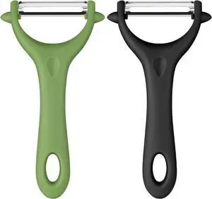 AUAUY 2PCS Potato Peeler, Y-Shaped Swivel Vegetable Peeler, Green + Black AUAUY 2PCS Potato Peeler, Y-Shaped Swivel Vegetable Peeler, Green + Black
