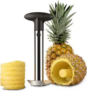 Flexzion Pineapple Corer Slicer Peeler, Stainless Steel Eye Remover Decorer Wedger Cutter, Spiral Cutting Tools with Metal Blade, Non-Slip Grip for Fruit Rings, Home Kitchen Restaurant Chef Use Flexzion Pineapple Corer Slicer Peeler, Stainless Steel Eye Remover Decorer Wedger Cutter, Spiral Cutting Tools with Metal Blade, Non-Slip Grip for Fruit Rings, Home Kitchen Restaurant Chef Use