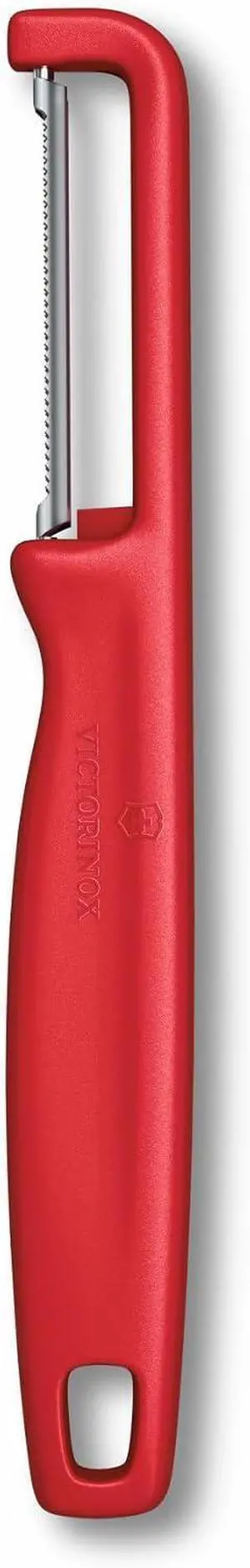 Victorinox Iota Peeler for Vegetables Fruits, Serrated Edge,Swiss Made, Red Victorinox Iota Peeler for Vegetables Fruits, Serrated Edge,Swiss Made, Red