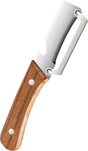Multi-Functional Vegetable Peeler with Wooden Handle - Stainless Steel Blade Fruit Peeler & Bottle Opener Kitchen Gadget for Potato, Carrot, Pineapple (1 Pack) Multi-Functional Vegetable Peeler with Wooden Handle - Stainless Steel Blade Fruit Peeler & Bottle Opener Kitchen Gadget for Potato, Carrot, Pineapple (1 Pack)