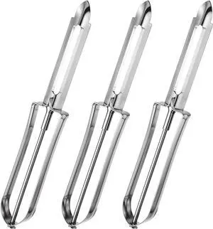 3 Pack Vegetable Peelers for Kitchen, Stainless Steel Fruit Potato Peeler with Easy Grip Ergonomic Handle, Dishwasher Safe Swivel Fruit Peelers 3 Pack Vegetable Peelers for Kitchen, Stainless Steel Fruit Potato Peeler with Easy Grip Ergonomic Handle, Dishwasher Safe Swivel Fruit Peelers