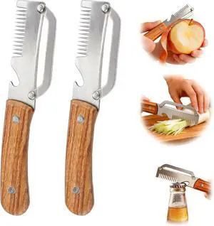 Vegetable Peeler Julienne Peeler with Wooden Handle(2 Pack) Vegetable Peeler Julienne Peeler with Wooden Handle(2 Pack)