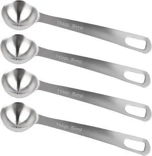 4 Pcs Measuring Spoons 1Tsp 5ml 1/3 Tbsp Stainless Steel Teaspoon Tablespoon Set Small Metal Table Spoons for Cooking Baking Tea Soup Dry and Liquid Ingredients Kitchen 4 Pcs Measuring Spoons 1Tsp 5ml 1/3 Tbsp Stainless Steel Teaspoon Tablespoon Set Small Metal Table Spoons for Cooking Baking Tea Soup Dry and Liquid Ingredients Kitchen
