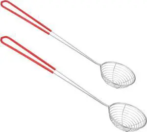 2Pcs Stainless Steel Hot Pot Strainer Spoons, 2 Sizes Fatsoff Soup Scoop Boba Spoon Scoop with Handle Ladle Wire Cooking Spider Skimmer Spoon for Hot Pot, Kitchen, Meatball, Oil Filter 2Pcs Stainless Steel Hot Pot Strainer Spoons, 2 Sizes Fatsoff Soup Scoop Boba Spoon Scoop with Handle Ladle Wire Cooking Spider Skimmer Spoon for Hot Pot, Kitchen, Meatball, Oil Filter