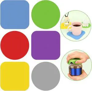 Leezmark 6 Pcs Jar Opener, Rubber Jar Grippers Multi-function Silicone Jar Gripper Pads Bottle Lid Opener Jar Openers for Seniors with Arthritis Weak Hands (6 Colors) Leezmark 6 Pcs Jar Opener, Rubber Jar Grippers Multi-function Silicone Jar Gripper Pads Bottle Lid Opener Jar Openers for Seniors with Arthritis Weak Hands (6 Colors)