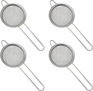 Honbay 4PCS 3.15 Inch Small Tea Strainers Mini Cocktail Strainer Stainless Steel Fine Mesh Strainer Colander Bar Strainer Tool Food Flour Egg White Loose Tea Strainer with Handle Honbay 4PCS 3.15 Inch Small Tea Strainers Mini Cocktail Strainer Stainless Steel Fine Mesh Strainer Colander Bar Strainer Tool Food Flour Egg White Loose Tea Strainer with Handle