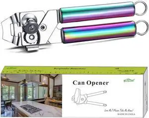 Berglander Stainless Steel Rainbow Handle Can Opener, Heavy Duty Berglander Stainless Steel Rainbow Handle Can Opener, Heavy Duty