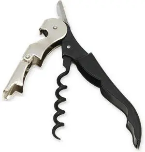 Chef Craft Select Waiters Corkscrew with Foil Cutter and Bottle Opener, 5 inches in Length, Stainless Steel/Black Chef Craft Select Waiters Corkscrew with Foil Cutter and Bottle Opener, 5 inches in Length, Stainless Steel/Black