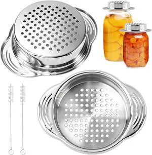 2 Pcs Tuna Can Strainer, Metal Sieve Can Drainer with 2 Cleaning Brushes, Tuna Press Oil Drainer Filter Colander for Kitchen, Food Strainer, Dishwasher Safe 2 Pcs Tuna Can Strainer, Metal Sieve Can Drainer with 2 Cleaning Brushes, Tuna Press Oil Drainer Filter Colander for Kitchen, Food Strainer, Dishwasher Safe