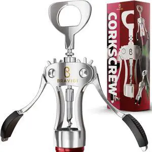 Premium Wine Opener, Wing Corkscrew - Made w/Heavy Duty Stainless Steel Screw & Zinc Alloy Body - Perfect Corkscrew to Open Wine & Beer Bottles - Great Bootle Opener For Bartenders, Restaurants & Home Premium Wine Opener, Wing Corkscrew - Made w/Heavy Duty Stainless Steel Screw & Zinc Alloy Body - Perfect Corkscrew to Open Wine & Beer Bottles - Great Bootle Opener For Bartenders, Restaurants & Home