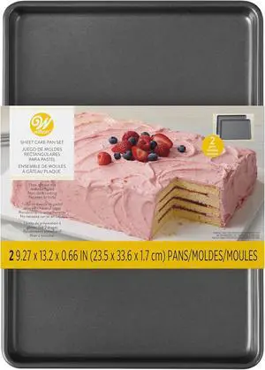Wilton Easy Layers Sheet Cake Pan, Rectangle Sheet Pan, 2-Piece Baking Sheets Set, Steel Wilton Easy Layers Sheet Cake Pan, Rectangle Sheet Pan, 2-Piece Baking Sheets Set, Steel