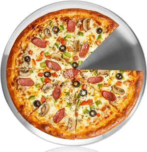 12 Inch Pizza Pan for Oven Stainless Steel Baking Sheet Round Plates for Cake Pie and Salad Pizza Steel Tray Oven Dishwasher Safe & Easy Clean(1 Pack) 12 Inch Pizza Pan for Oven Stainless Steel Baking Sheet Round Plates for Cake Pie and Salad Pizza Steel Tray Oven Dishwasher Safe & Easy Clean(1 Pack)