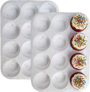 Silicone Muffin Pan for Baking - 12 Cup Regular Size Cupcake Pan, Nonstick Silicone Muffin Tray, Cupcake Baking Pan Molds for Baking Homemade Muffins Silicone Muffin Pan for Baking - 12 Cup Regular Size Cupcake Pan, Nonstick Silicone Muffin Tray, Cupcake Baking Pan Molds for Baking Homemade Muffins