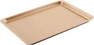 14.5 Inch Baking Sheet Pan, Stainless Carbon-Steel Cookie Tray for Baking, Gold Nonstick Baking Sheet for Kitchen Replacement Toaster Oven Tray. 14.5 Inch Baking Sheet Pan, Stainless Carbon-Steel Cookie Tray for Baking, Gold Nonstick Baking Sheet for Kitchen Replacement Toaster Oven Tray.