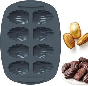 Kamehame Madeleine Pan, Silicone Madeleine Mold with Metal Reinforced Frame, Makes 8 Madeleine Cookies, Nonstick Tea Cake Pan for Madeleines, Cakelet Pan Warp-Resistant Baking Tray Kamehame Madeleine Pan, Silicone Madeleine Mold with Metal Reinforced Frame, Makes 8 Madeleine Cookies, Nonstick Tea Cake Pan for Madeleines, Cakelet Pan Warp-Resistant Baking Tray