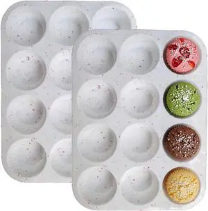 2Pcs Silicone Muffin Pan for Baking - 12 Cup Regular Size Cupcake Pan, Silicone Muffin Tray, Nonstick Cupcake Baking Pan Molds for Baking Homemade Muffins 2Pcs Silicone Muffin Pan for Baking - 12 Cup Regular Size Cupcake Pan, Silicone Muffin Tray, Nonstick Cupcake Baking Pan Molds for Baking Homemade Muffins