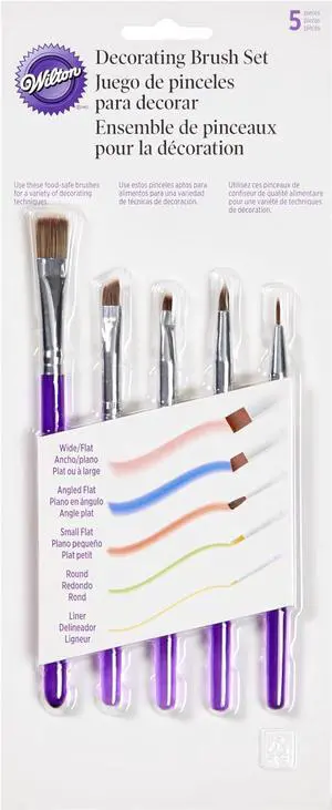 Wilton 5-Piece Decorating Brush Set, Synthetic Bristles Wilton 5-Piece Decorating Brush Set, Synthetic Bristles